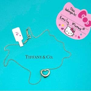 Authentic Preloved Tiffany & Co.  Open Heart with Diamond Necklace
